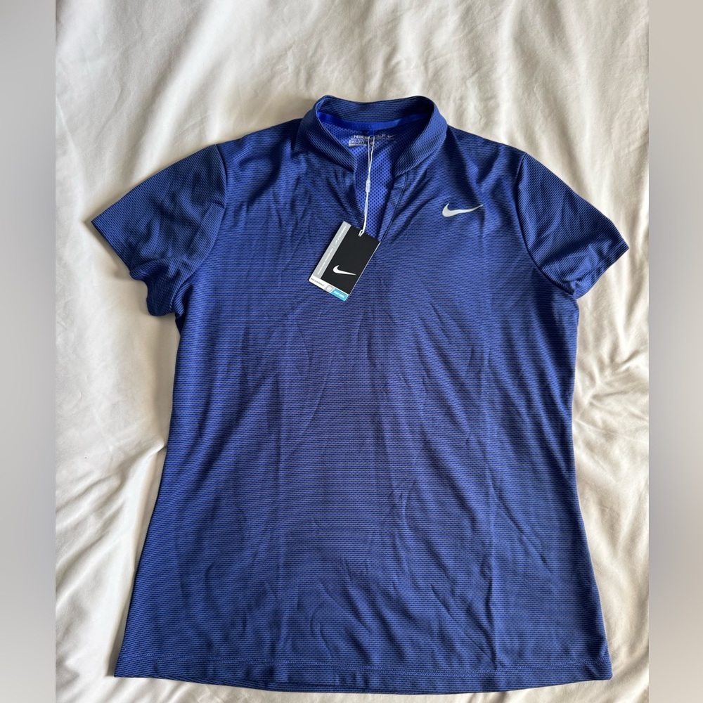 Nike Golf Drifit Blue Pattern Polo